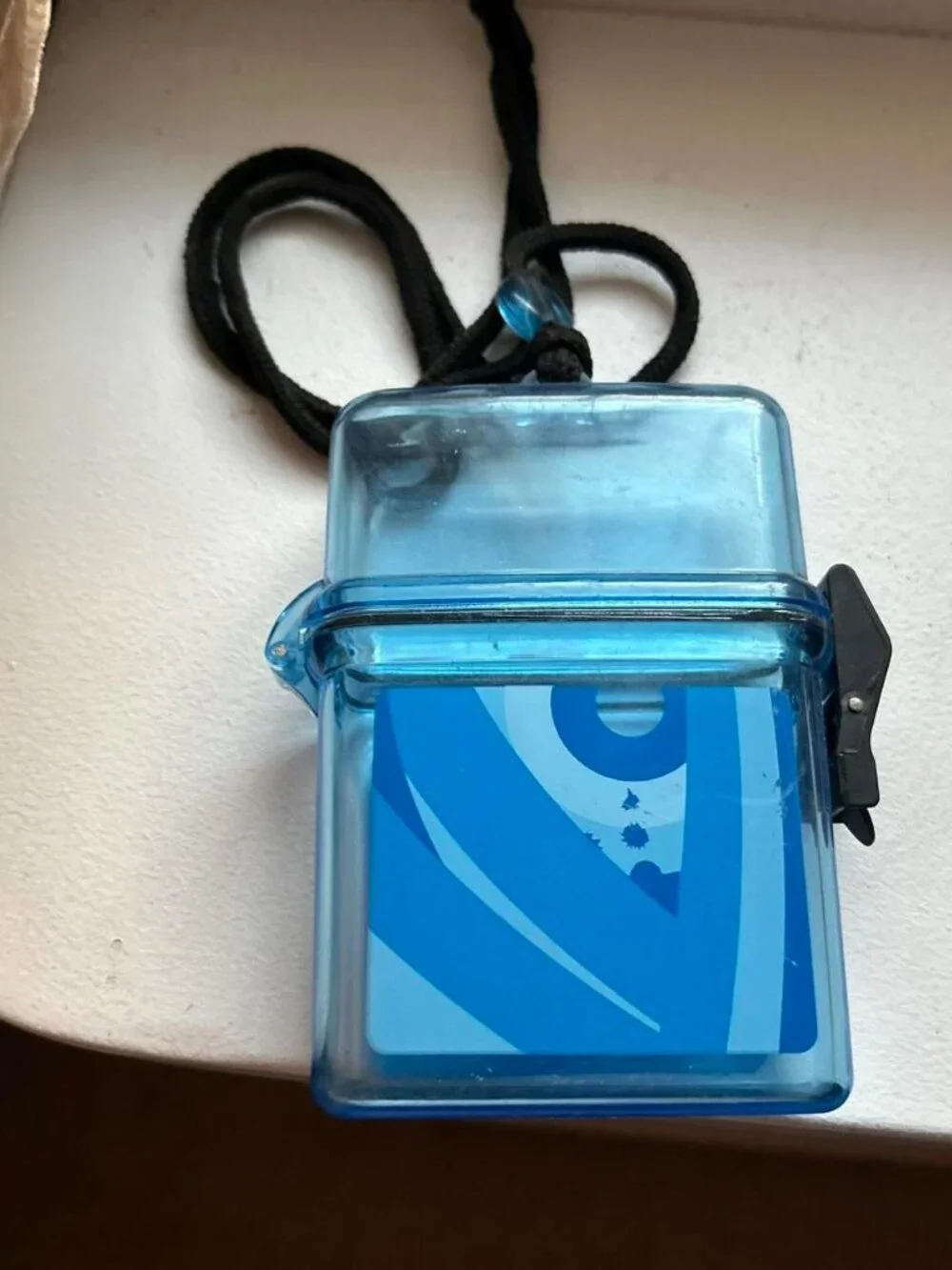 Blue Plastic Waterproof Card Holder / Sport Case